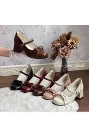 Dita Autumn Whispers Square Toe Mary Jane Shoes(Reservation/5 Colours/Full Payment Without Shipping)